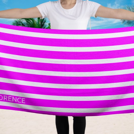 Fuchsia-Stangen - personalisiert Strandtuch