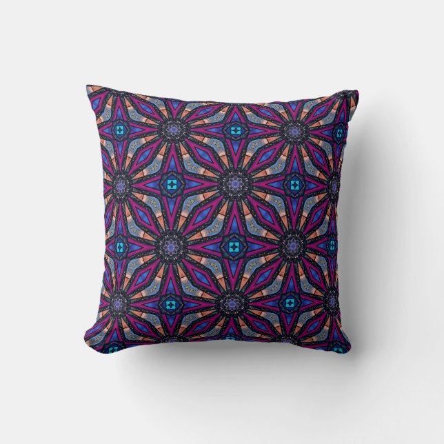 Fuchsia Stargazer Throw Pillow Kissen (Vorderseite)