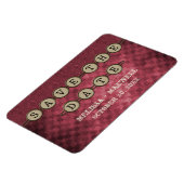 Fuchsia Steampunk Keys Save the Date Flexi Magnet (Linke Seite)