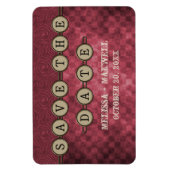 Fuchsia Steampunk Keys Save the Date Flexi Magnet (Vertikal)