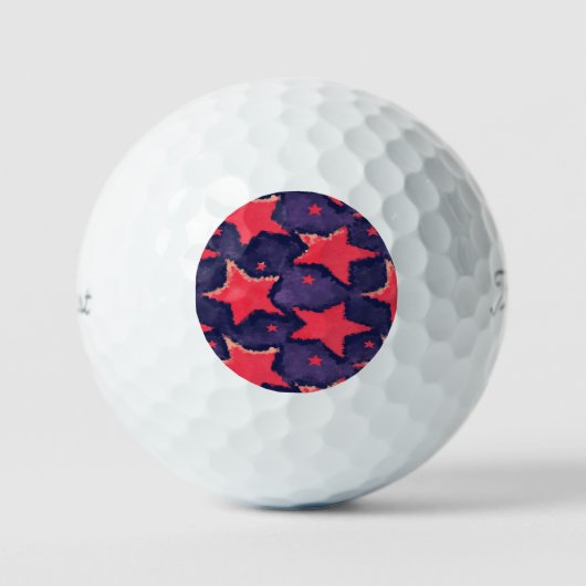 Fuchsia Sterne Lila Kosmische Muster Golfball (Vorderseite)