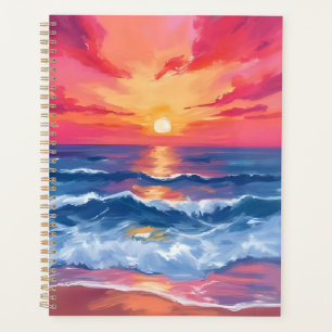 Fuchsia Strand Sonnenuntergang Ozeanwellen Aquar Planer