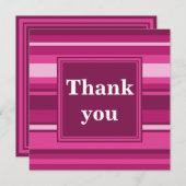 Fuchsia Streifen danke Karte (Vorne/Hinten)