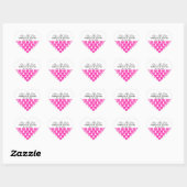 Fuchsia Striped Hearts Save the Date Stickers (Blatt)