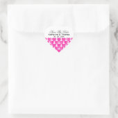 Fuchsia Striped Hearts Save the Date Stickers (Tasche)