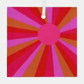 Fuchsia Sunburst Minimalistisch farbenfroher Sunca Ornament Aus Glas (Rückseite)