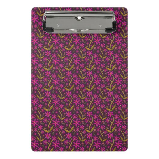 Fuchsia | Tanzende Aquarell-Gänseblümchen Mini Klemmbrett (Vorderseite)