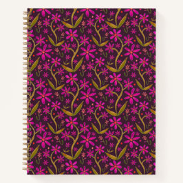 Fuchsia | Tanzende Aquarell-Gänseblümchen Notizblock