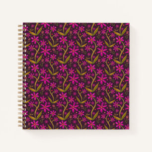 Fuchsia   Tanzende Aquarell-Gänseblümchen Notizblock