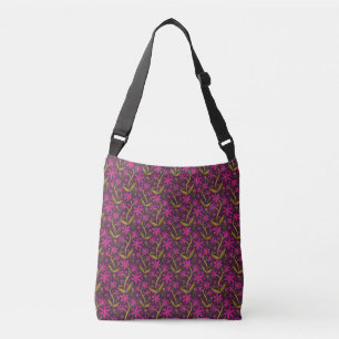 Fuchsia Tanzende Aquarell-Gänseblümchen Tragetaschen Mit Langen Trägern