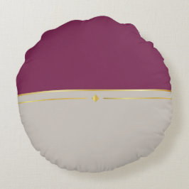 Fuchsia & Taupe Haven Rundes Kissen