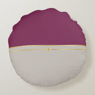 Fuchsia & Taupe Haven Rundes Kissen