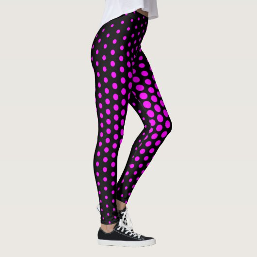 Fuchsia Techno Dot Pattern Leggings (Rechts)