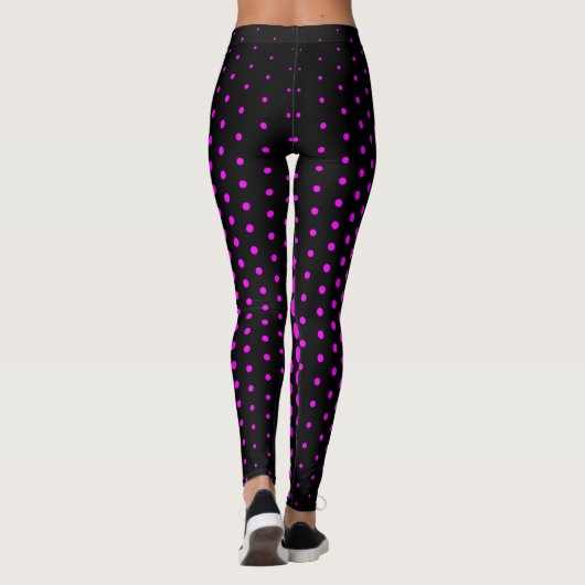 Fuchsia Techno Dot Pattern Leggings (Rückseite)