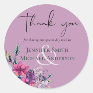 Fuchsia Träume koordiniert Salbei und Tiefrosa Runder Aufkleber