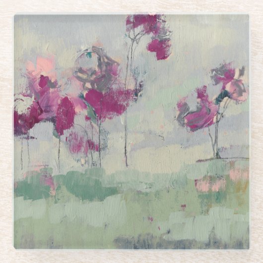 Fuchsia Treeline Glasuntersetzer (Vorderseite)