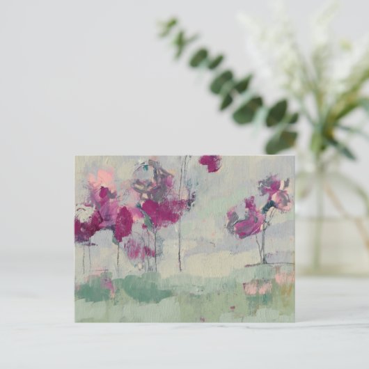 Fuchsia Treeline Postkarte (Stehend Vorderseite)