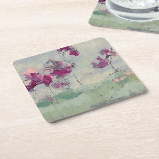 Fuchsia Treeline Rechteckiger Pappuntersetzer (angewinkelt)