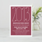 Fuchsia Trendy 2013 Abschluss Einladung (Stehend Vorderseite)