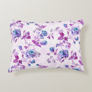 Fuchsia Turquoise Rose Dekokissen