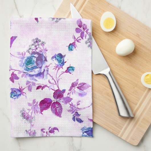 Fuchsia Turquoise Rose Geschirrtuch (Viertel Falte)
