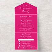 Fuchsia UAWG Simple Hot Pink Chic Trendy Wedding All In One Einladung (Innen Boden)