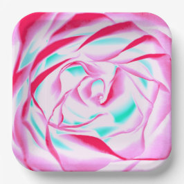 Fuchsia- und Aqua-Papierplatte Pappteller