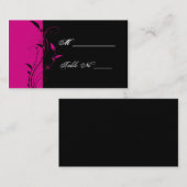 Fuchsia und Black Floral Wedding Platzkarten (Vorne/Hinten)