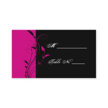 Fuchsia und Black Floral Wedding Platzkarten