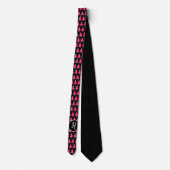 Fuchsia und Black Monogram Christmas Tree Neck Tie Krawatte (Rückseite)