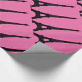 Fuchsia und Black Paris Wrapping Paper Geschenkpapier (Ecke)