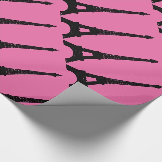 Fuchsia und Black Paris Wrapping Paper Geschenkpapier (Ecke)