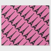 Fuchsia und Black Paris Wrapping Paper Geschenkpapier (Flach)