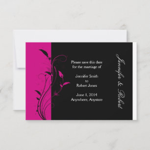 Fuchsia und Black Wedding speichern das Datum Save The Date