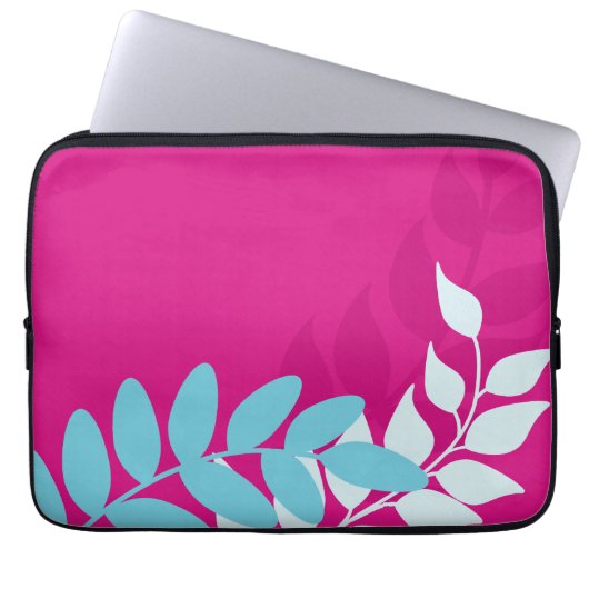 Fuchsia und Blaue Mod Laptopschutzhülle (Vorderseite)