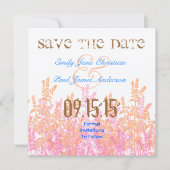 Fuchsia und Coral Bright Aqua Blue Save the Date (Vorderseite)