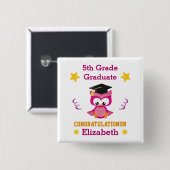 Fuchsia und Gold 5. Klasse Button (Vorne & Hinten)