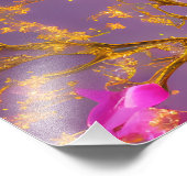 Fuchsia und Gold Florals Fotodruck (Ecke)