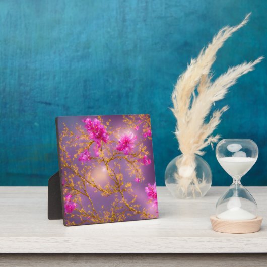 Fuchsia und Gold Florals Fotoplatte (InSitu)