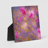 Fuchsia und Gold Florals Fotoplatte (Vorderseite)