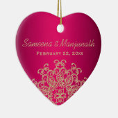 Fuchsia und Gold im indischen Stil: Hochzeitsfeier Keramikornament (Rechts)