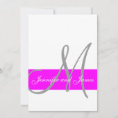 Fuchsia und Gray Modern Wedding Einladung (Vorderseite)