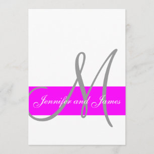Fuchsia und Gray Modern Wedding Einladung