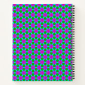 Fuchsia und Green Blume Pattern Notebook Notizblock (Rückseite)