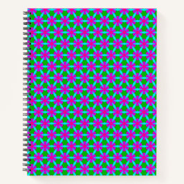 Fuchsia und Green Blume Pattern Notebook Notizblock