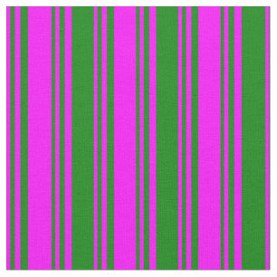 Fuchsia und grünes/gestreiftes Muster Stoff