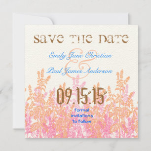 Fuchsia und Korallen helles Aqua-Blau Save-the-Dat Save The Date