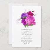 Fuchsia und Lila Shabby-Feier des Lebens Einladung (Vorderseite)