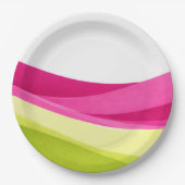 Fuchsia und Limettengrün Pappteller (Vorderseite)