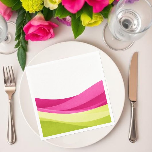 Fuchsia und Limettengrün  Serviette
